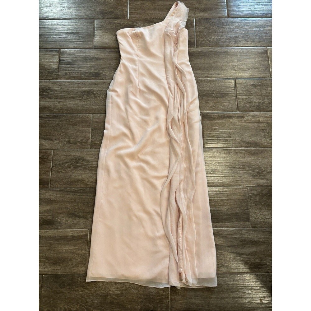 Vera Wang Pink Women’s Size 12 One Shoulder Gown With Side Slit‎